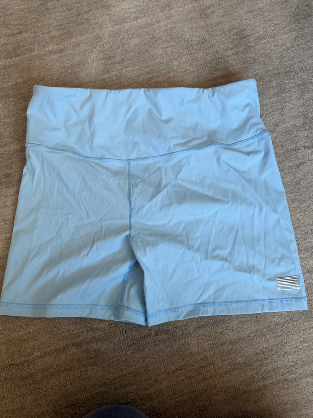 Savage X Fenty Light Blue High-Waist Bike Shorts